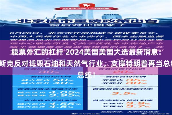 股票外汇的杠杆 2024美国美国大选最新消息：马斯克反对诋毁石油和天然气行业，支撑特朗普再当总统！