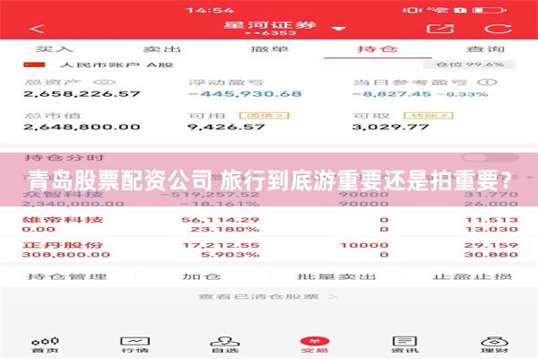 青岛股票配资公司 旅行到底游重要还是拍重要？