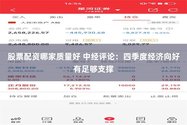 股票配资哪家质量好 中经评论：四季度经济向好有足够支撑